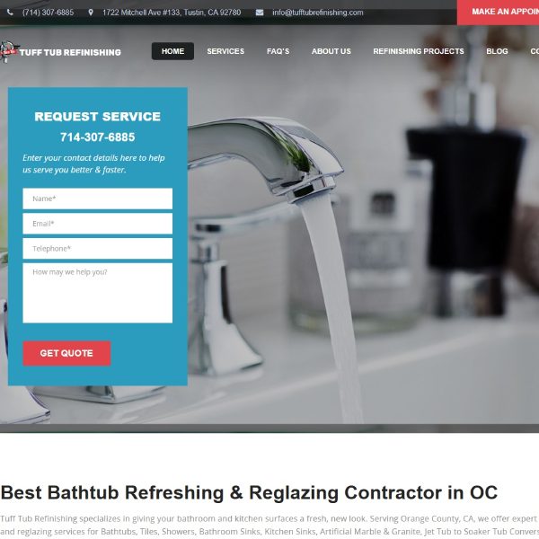 bathtub refinishing website design orange county
