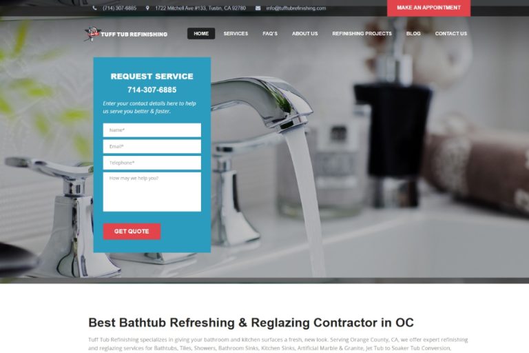 bathtub refinishing website design orange county