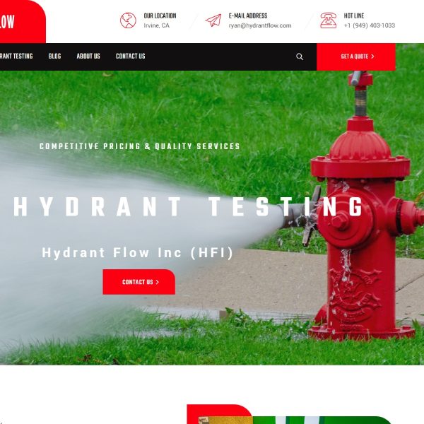 fire hydrant testing website design orange county