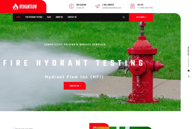 fire hydrant testing website design orange county