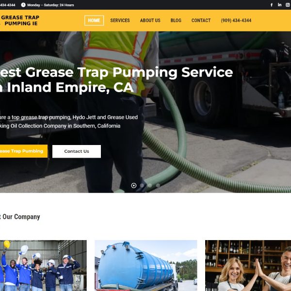 grease trap pumping website design
