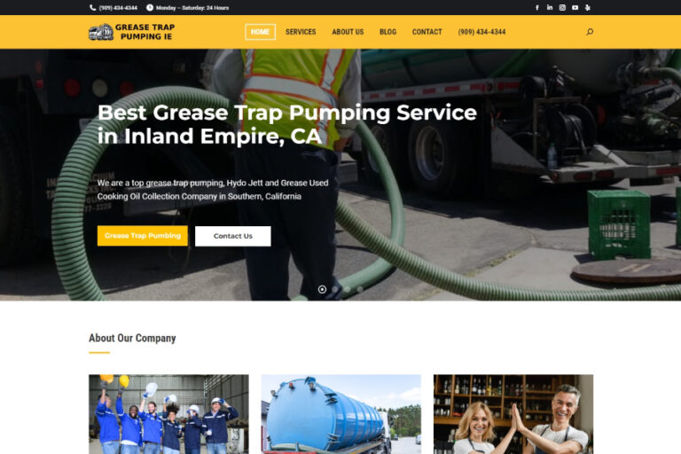 grease trap pumping website design