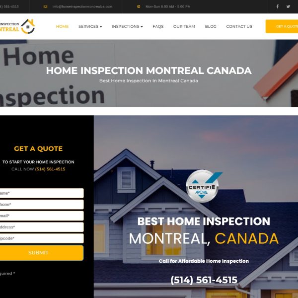 home inspection website design orange county