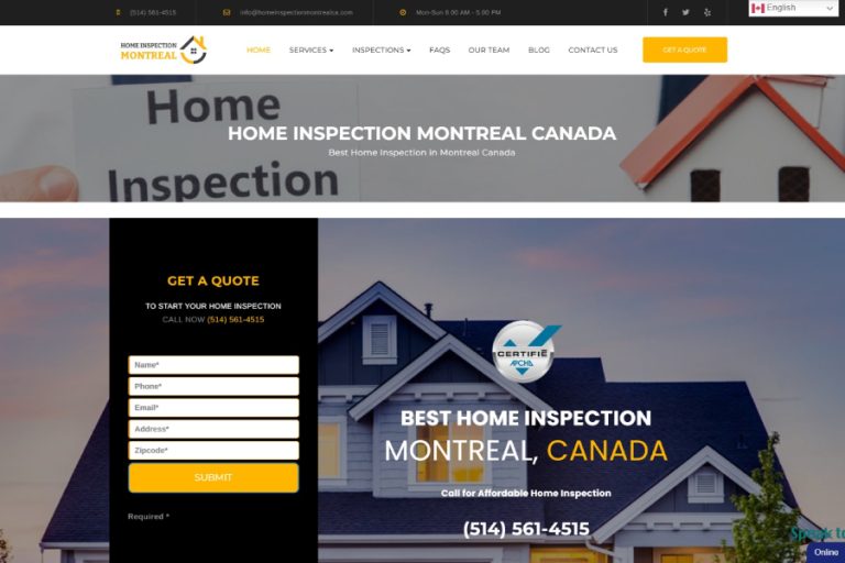 home inspection website design orange county