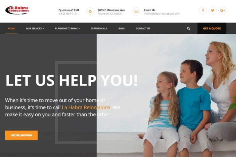 moving company website design orange county