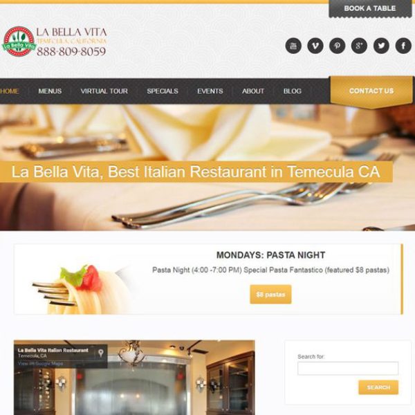 restaurant website design orange county