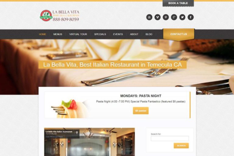 restaurant website design orange county
