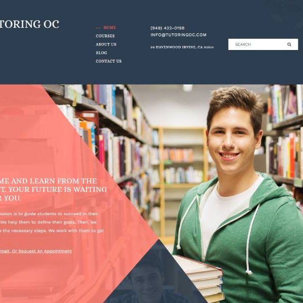 tutoring website design orange county