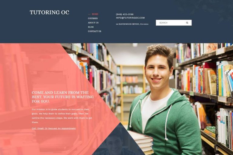 tutoring website design orange county