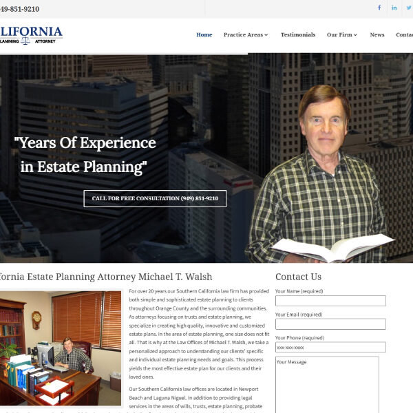 estate planning attorney website design orange county