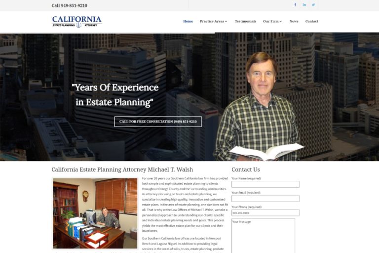 estate planning attorney website design orange county