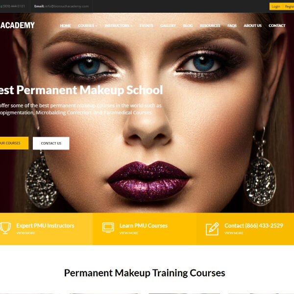 permanent makeup school website design orange county