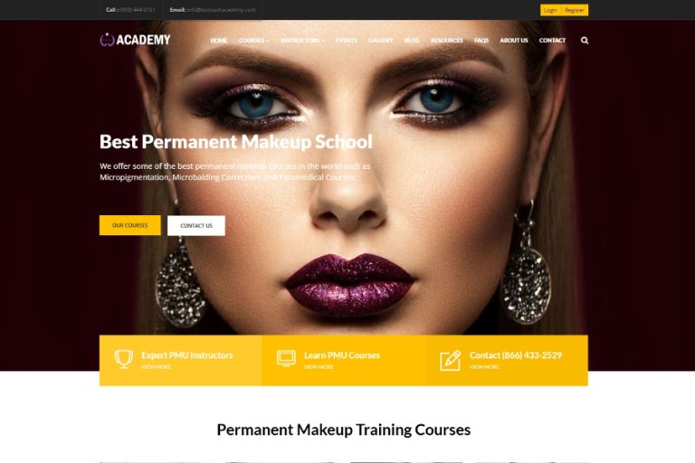permanent makeup school website design orange county