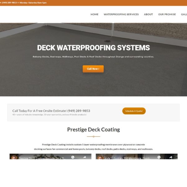 deck waterproofing contractor website design orange county ca
