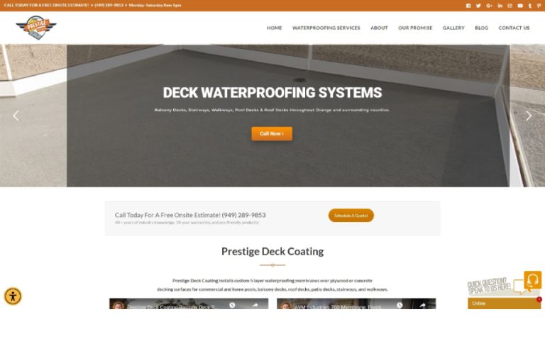 deck waterproofing contractor website design orange county ca
