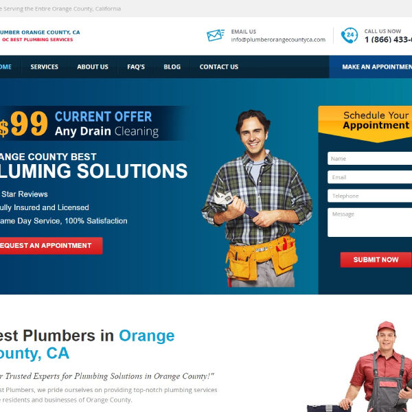 plumber orange county ca website design