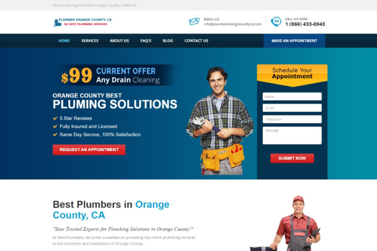 plumber orange county ca website design