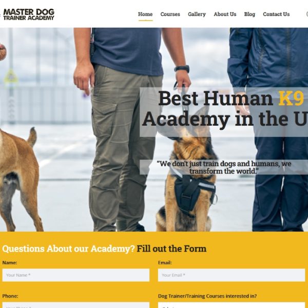 dog training website design